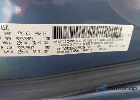 2012 Chrysler Town & Country Touring-L из США, поврежденный, VIN 2C4RC1CG6CR209203